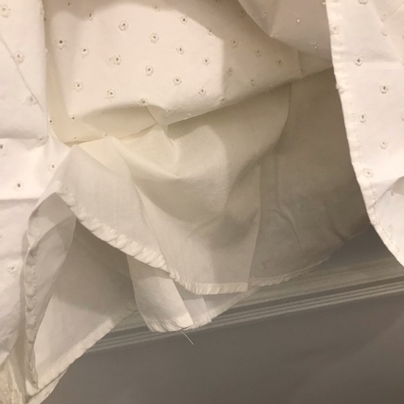 NWT Theory Eyelet Skirt 8 white defects belt a-line cotton - Picture 7 of 13